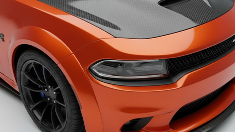 Matte orange dodge charger hellcat widebody